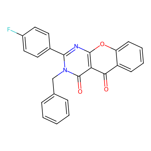 3-benzyl-2-(4-fluorophenyl)-3H-chromeno[2,3-d]pyrimidine-4,5-dione structure