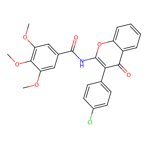 N-(3-(4-chlorophenyl)-4-oxo-4H-chromen-2-yl)-3,4,5-trimethoxybenzamide structure