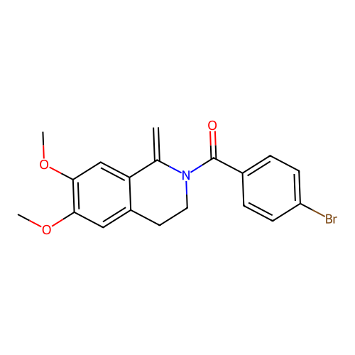 (4-bromophenyl)(6,7-dimethoxy-1-methylene-3,4-dihydroisoquinolin-2(1H)-yl)methanone structure