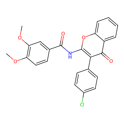 N-(3-(4-chlorophenyl)-4-oxo-4H-chromen-2-yl)-3,4-dimethoxybenzamide structure