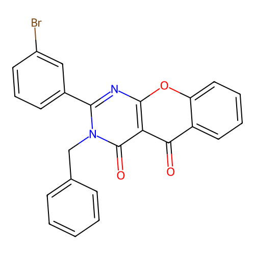3-benzyl-2-(3-bromophenyl)-4H-chromeno[2,3-d]pyrimidine-4,5(3H)-dione structure