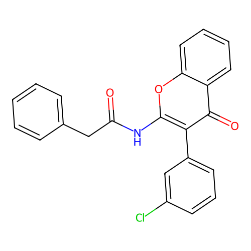 N-(3-(3-chlorophenyl)-4-oxo-4H-chromen-2-yl)-2-phenylacetamide structure