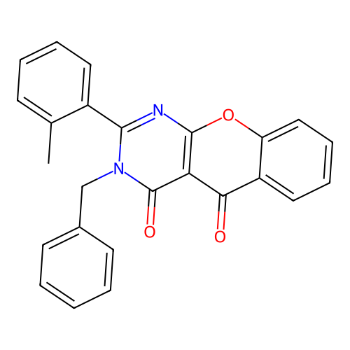 3-benzyl-2-(2-methylphenyl)-4H-chromeno[2,3-d]pyrimidine-4,5(3H)-dione structure