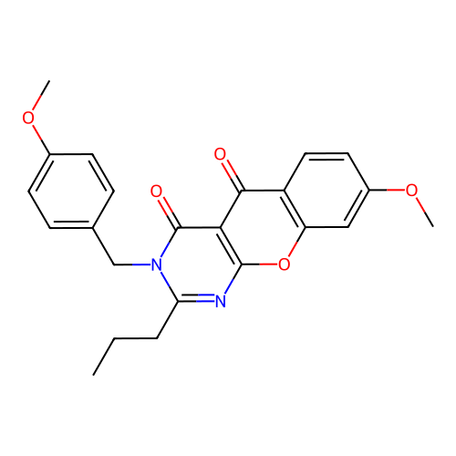 8-methoxy-3-(4-methoxybenzyl)-2-propyl-3H-chromeno[2,3-d]pyrimidine-4,5-dione structure
