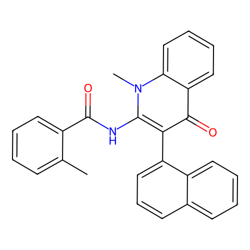 2-methyl-N-(1-methyl-3-naphthalen-1-yl-4-oxoquinolin-2-yl)benzamide structure