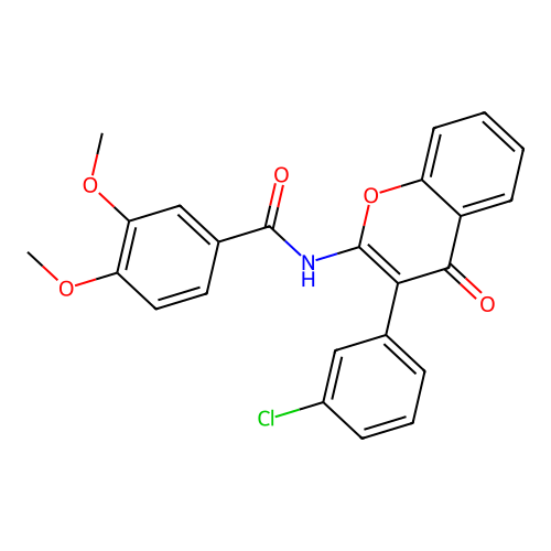 N-(3-(3-chlorophenyl)-4-oxo-4H-chromen-2-yl)-3,4-dimethoxybenzamide structure