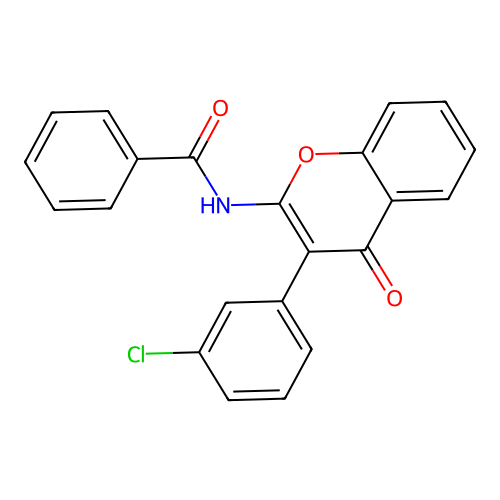 N-(3-(3-chlorophenyl)-4-oxo-4H-chromen-2-yl)benzamide structure