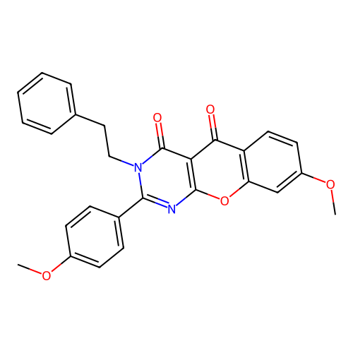 8-methoxy-2-(4-methoxyphenyl)-3-phenethyl-3H-chromeno[2,3-d]pyrimidine-4,5-dione structure