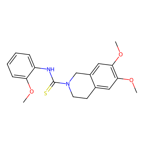 6,7-dimethoxy-N-(2-methoxyphenyl)-3,4-dihydroisoquinoline-2(1H)-carbothioamide structure