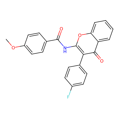 N-(3-(4-fluorophenyl)-4-oxo-4H-chromen-2-yl)-4-methoxybenzamide structure