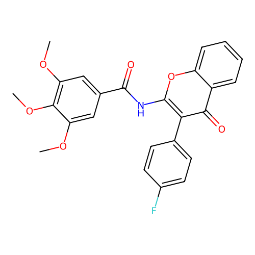 N-[3-(4-fluorophenyl)-4-oxo-4H-chromen-2-yl]-3,4,5-trimethoxybenzamide structure