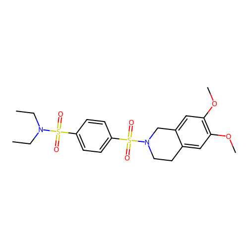 4-((6,7-dimethoxy-3,4-dihydroisoquinolin-2(1H)-yl)sulfonyl)-N,N-diethylbenzenesulfonamide structure