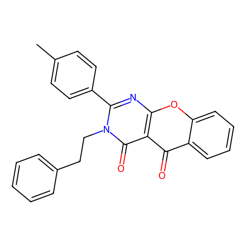 2-(4-methylphenyl)-3-(2-phenylethyl)-4H-chromeno[2,3-d]pyrimidine-4,5(3H)-dione structure