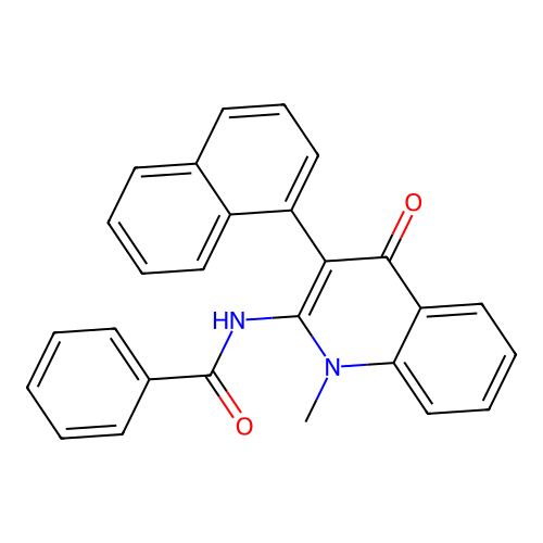 N-(1-methyl-3-(naphthalen-1-yl)-4-oxo-1,4-dihydroquinolin-2-yl)benzamide structure