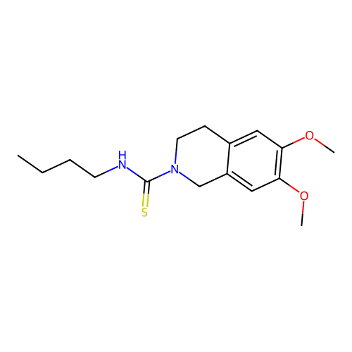 N-butyl-6,7-dimethoxy-3,4-dihydroisoquinoline-2(1H)-carbothioamide structure