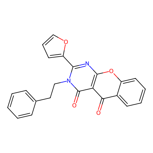 2-(furan-2-yl)-3-phenethyl-3H-chromeno[2,3-d]pyrimidine-4,5-dione structure
