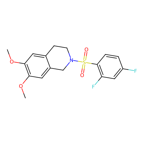 2-((2,4-Difluorophenyl)sulfonyl)-6,7-dimethoxy-1,2,3,4-tetrahydroisoquinoline structure