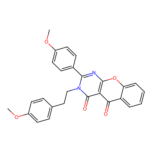 2-(4-methoxyphenyl)-3-[2-(4-methoxyphenyl)ethyl]chromeno[2,3-d]pyrimidine-4,5-dione structure