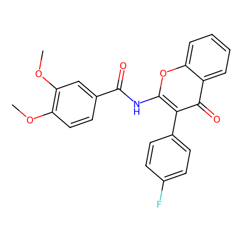 N-[3-(4-fluorophenyl)-4-oxo-4H-chromen-2-yl]-3,4-dimethoxybenzamide structure