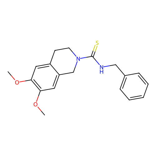 N-benzyl-6,7-dimethoxy-3,4-dihydroisoquinoline-2(1H)-carbothioamide structure