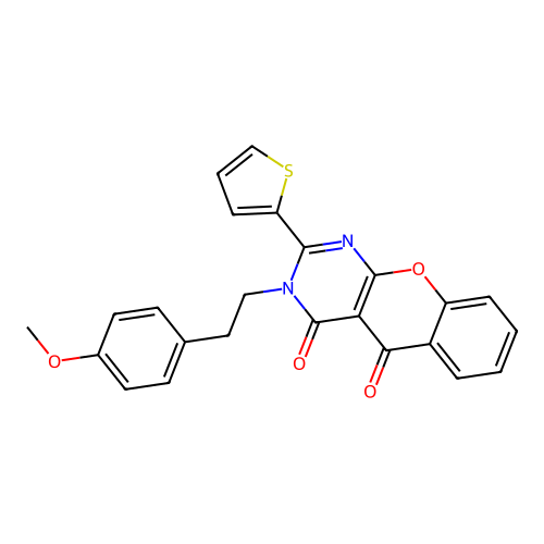 3-(4-methoxyphenethyl)-2-(thiophen-2-yl)-3H-chromeno[2,3-d]pyrimidine-4,5-dione structure
