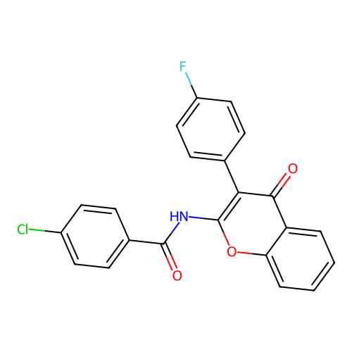 4-chloro-N-(3-(4-fluorophenyl)-4-oxo-4H-chromen-2-yl)benzamide structure