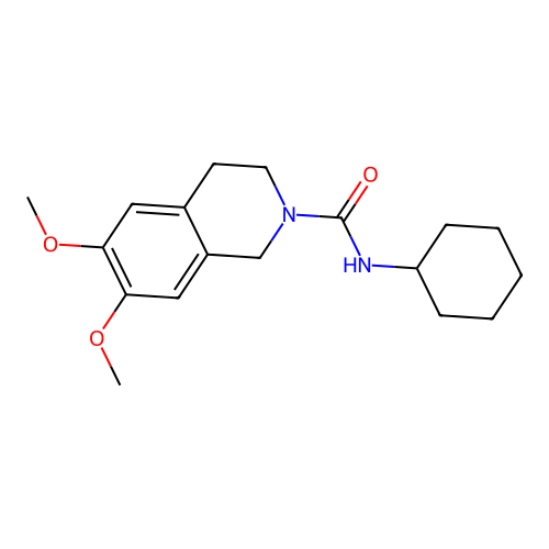 N-cyclohexyl-6,7-dimethoxy-3,4-dihydroisoquinoline-2(1H)-carboxamide structure