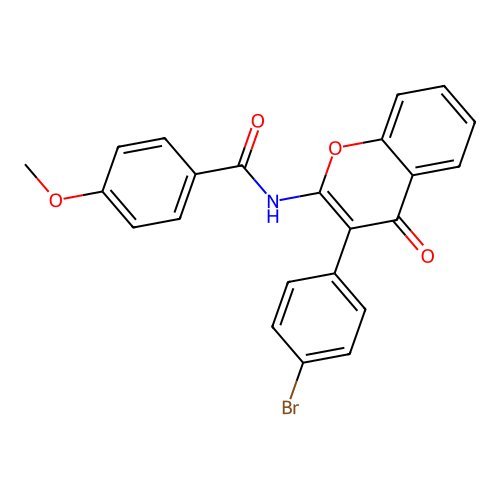 N-(3-(4-bromophenyl)-4-oxo-4H-chromen-2-yl)-4-methoxybenzamide structure