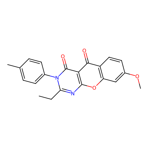 2-ethyl-8-methoxy-3-(p-tolyl)-3H-chromeno[2,3-d]pyrimidine-4,5-dione structure