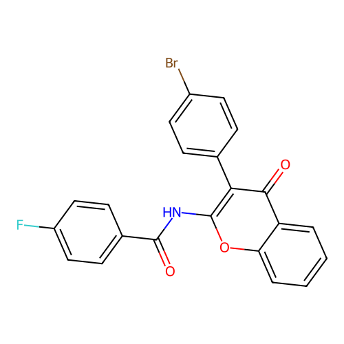 N-(3-(4-bromophenyl)-4-oxo-4H-chromen-2-yl)-4-fluorobenzamide structure