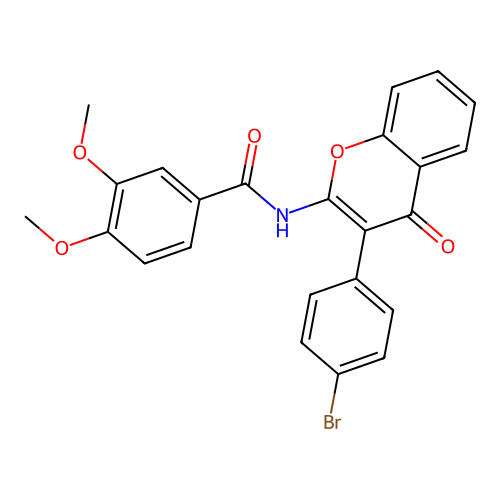 N-(3-(4-bromophenyl)-4-oxo-4H-chromen-2-yl)-3,4-dimethoxybenzamide structure