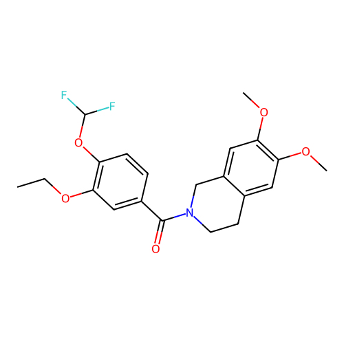 [4-(difluoromethoxy)-3-ethoxyphenyl]-(6,7-dimethoxy-3,4-dihydro-1H-isoquinolin-2-yl)methanone structure