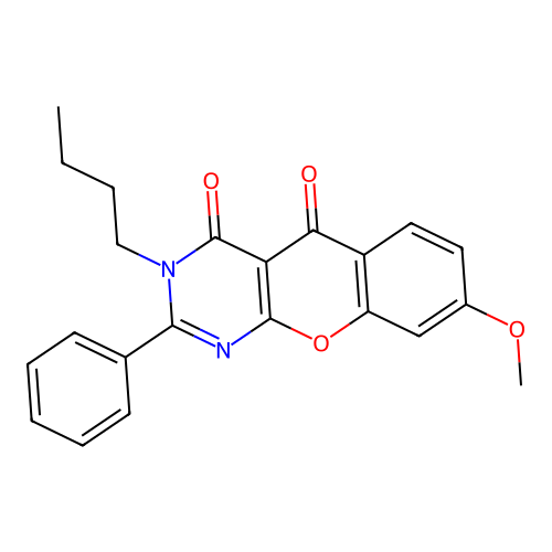 3-butyl-8-methoxy-2-phenyl-3H-chromeno[2,3-d]pyrimidine-4,5-dione structure