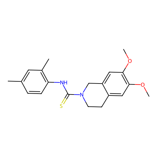 N-(2,4-dimethylphenyl)-6,7-dimethoxy-3,4-dihydro-1H-isoquinoline-2-carbothioamide structure