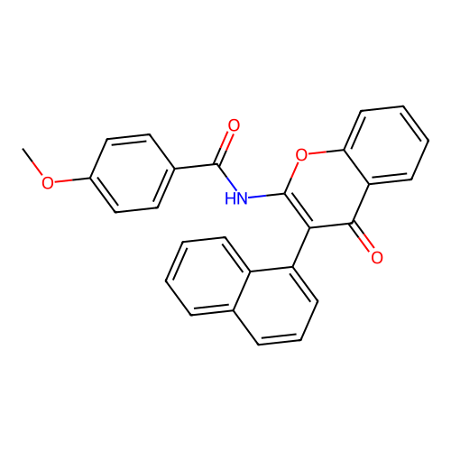 4-methoxy-N-(3-(naphthalen-1-yl)-4-oxo-4H-chromen-2-yl)benzamide structure