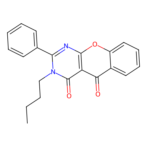 3-butyl-2-phenyl-4H-chromeno[2,3-d]pyrimidine-4,5(3H)-dione structure
