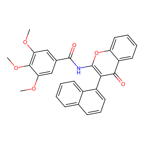 3,4,5-trimethoxy-N-[3-(naphthalen-1-yl)-4-oxo-4H-chromen-2-yl]benzamide structure