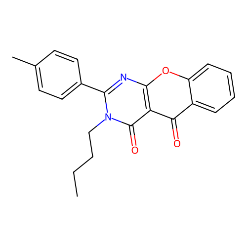 3-butyl-2-(p-tolyl)-3H-chromeno[2,3-d]pyrimidine-4,5-dione structure