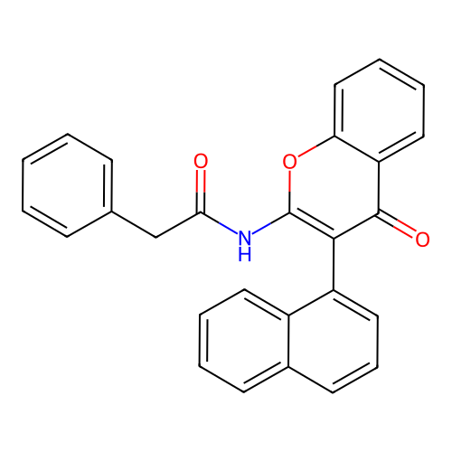 N-(3-(naphthalen-1-yl)-4-oxo-4H-chromen-2-yl)-2-phenylacetamide structure