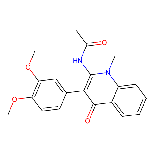 N-(3-(3,4-dimethoxyphenyl)-1-methyl-4-oxo-1,4-dihydroquinolin-2-yl)acetamide structure