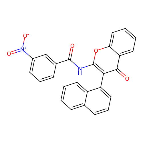 N-(3-(naphthalen-1-yl)-4-oxo-4H-chromen-2-yl)-3-nitrobenzamide structure