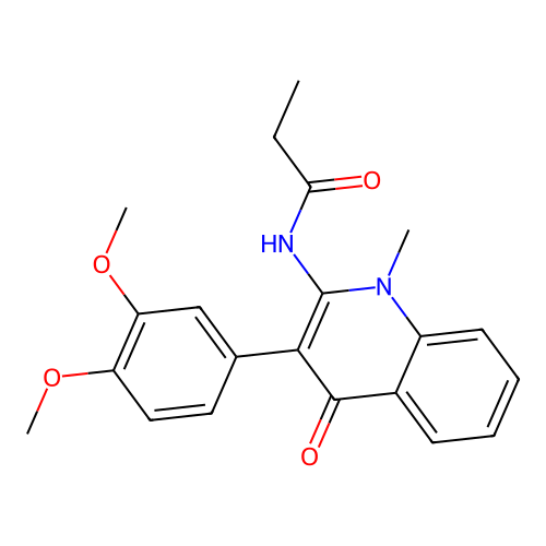 N-[3-(3,4-dimethoxyphenyl)-1-methyl-4-oxo-1,4-dihydroquinolin-2-yl]propanamide structure