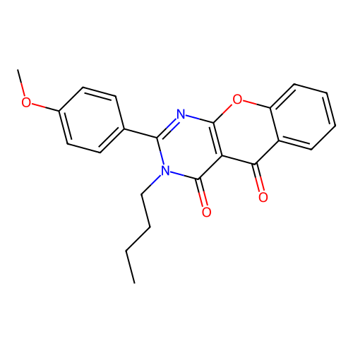 3-butyl-2-(4-methoxyphenyl)-3H-chromeno[2,3-d]pyrimidine-4,5-dione structure