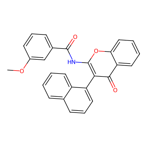 3-methoxy-N-(3-(naphthalen-1-yl)-4-oxo-4H-chromen-2-yl)benzamide structure