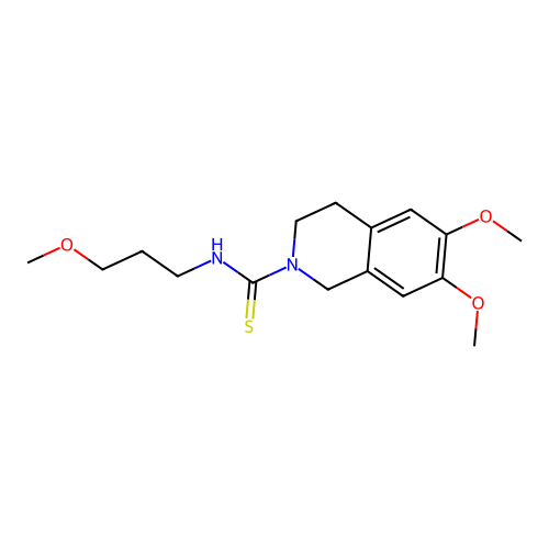 6,7-dimethoxy-N-(3-methoxypropyl)-3,4-dihydroisoquinoline-2(1H)-carbothioamide structure