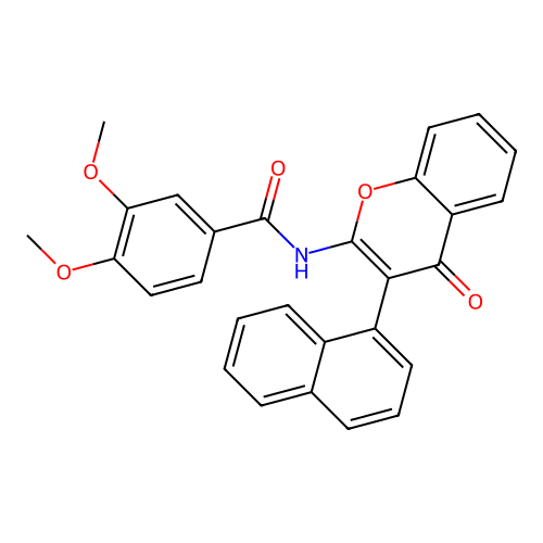 3,4-dimethoxy-N-(3-(naphthalen-1-yl)-4-oxo-4H-chromen-2-yl)benzamide structure