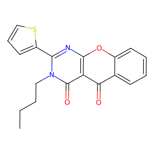 3-Butyl-2-thiophen-2-ylchromeno[2,3-d]pyrimidine-4,5-dione structure