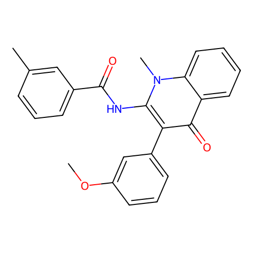 N-[3-(3-methoxyphenyl)-1-methyl-4-oxoquinolin-2-yl]-3-methylbenzamide structure
