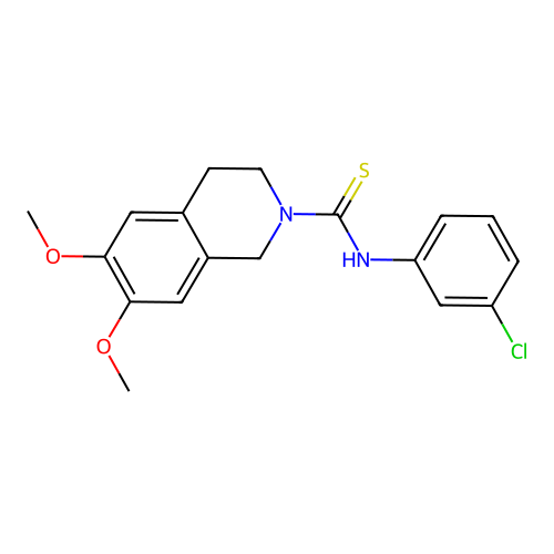 N-(3-chlorophenyl)-6,7-dimethoxy-3,4-dihydroisoquinoline-2(1H)-carbothioamide structure