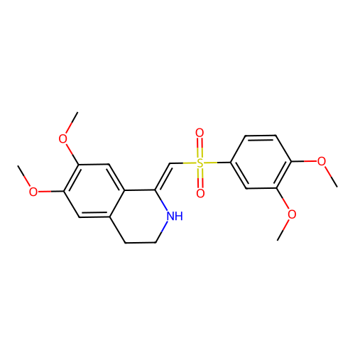 (1Z)-1-{[(3,4-dimethoxyphenyl)sulfonyl]methylidene}-6,7-dimethoxy-1,2,3,4-tetrahydroisoquinoline structure